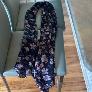 Navy blue and Pink floral Scarf